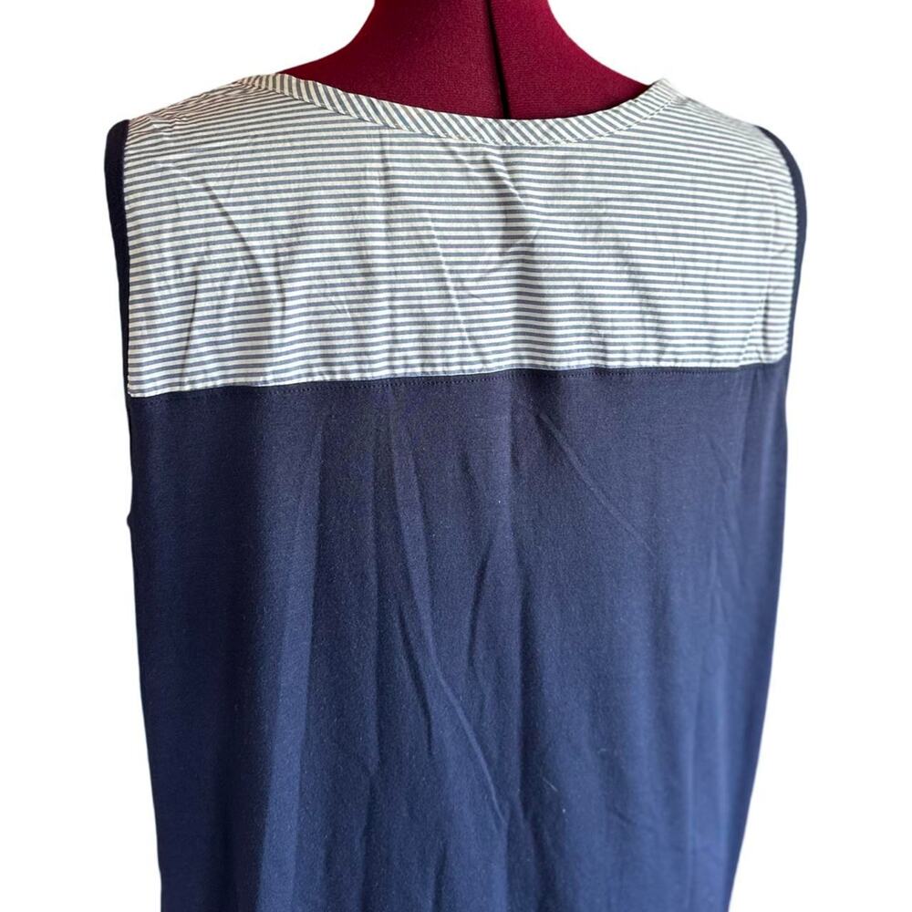 Lane Bryant Top Womens Size 22 Navy White Nautical Fisherman Coastal Summer Sun - Picture 6 of 7